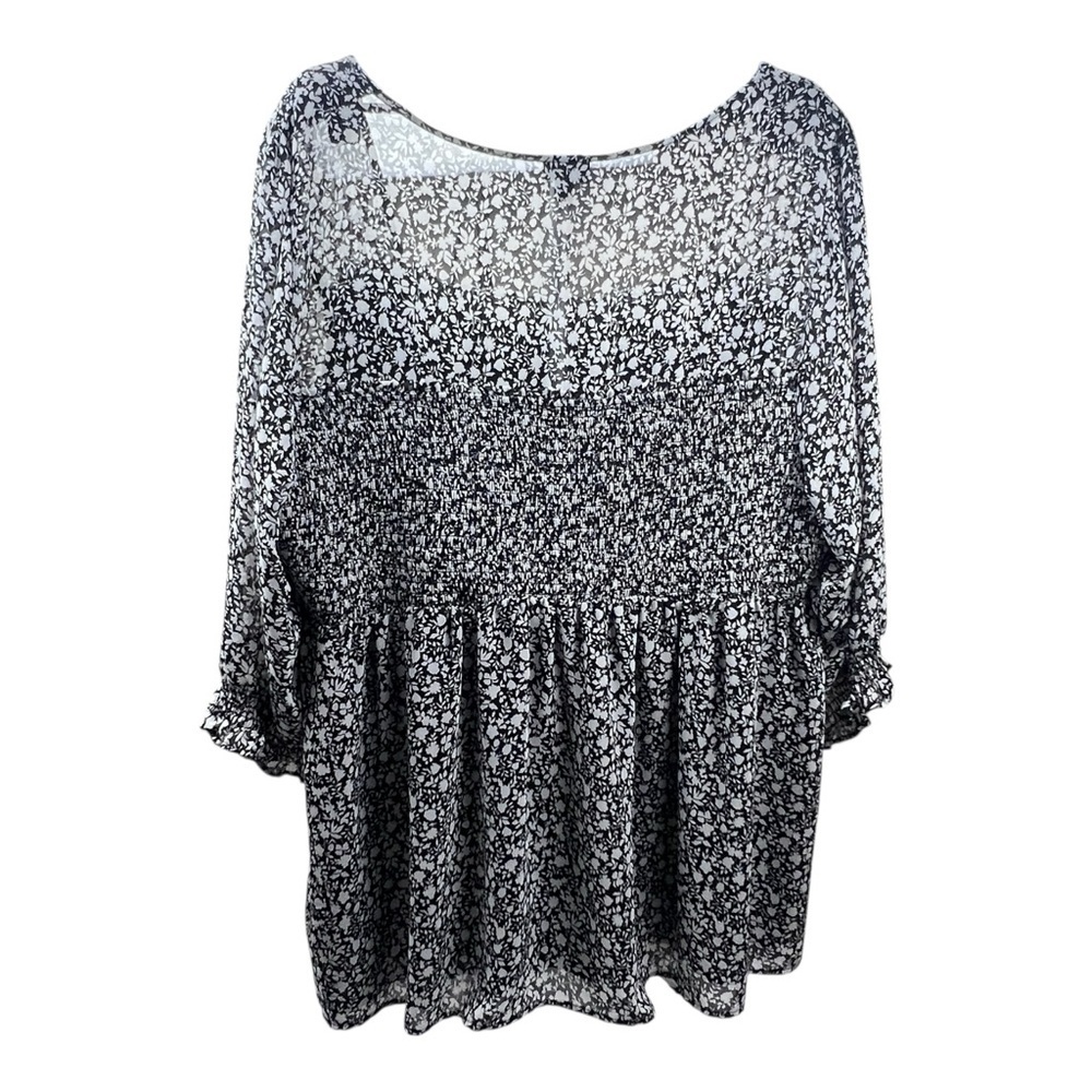 Torrid Black and White Floral Blouse - Picture 2 of 9